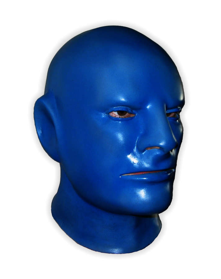 Blue Rubber Man Face Mask