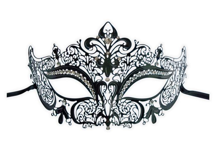 Ladies Masquerade Mask Lace Metal 'Nelya' - Click Image to Close