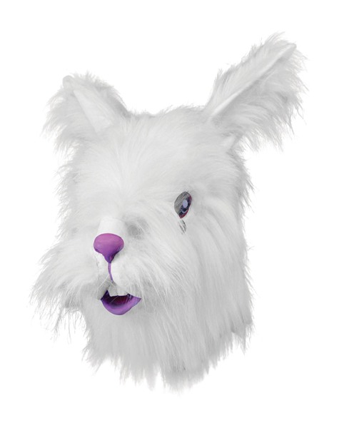 Mask White Rabbit with Fake Fur