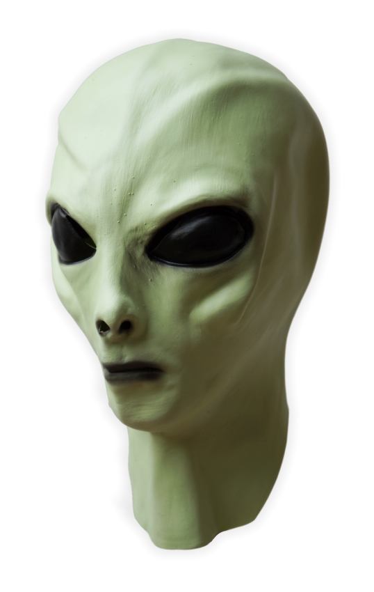 Green Alien Latex Costume Mask - Click Image to Close