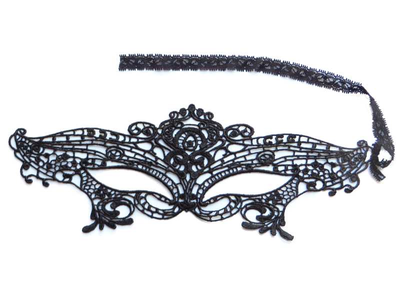 Black Lace Masquerade Mask XC001 - Click Image to Close