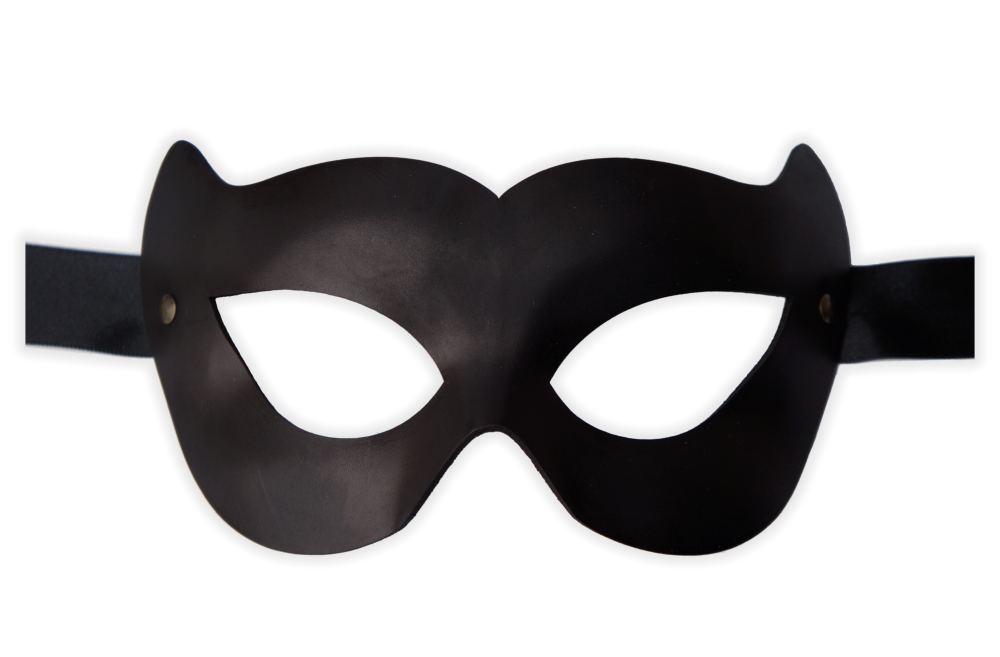 Venezianische Maske Leder Schwarz 'Gattino'