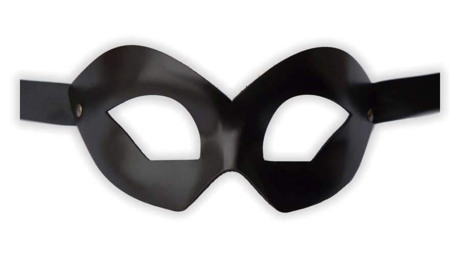 Black Venetian Mask Leather Handcrafted 'Domino'