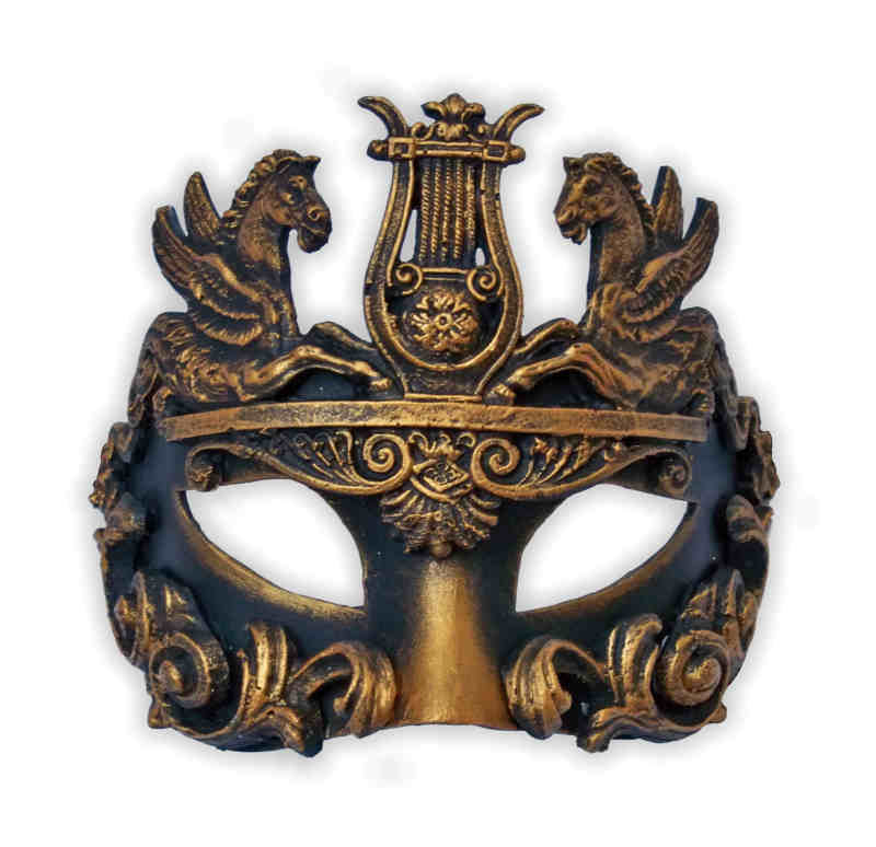 Venetian Mask Baroque Bronze 'Pegasus'