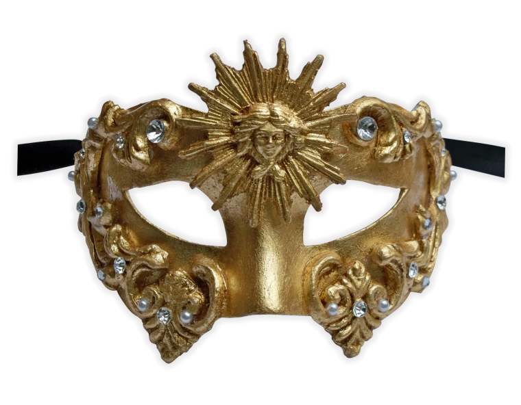Venetian Gold Mask Baroque 'Sun' - Click Image to Close