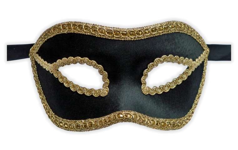 Black Velvet Venetian Mask