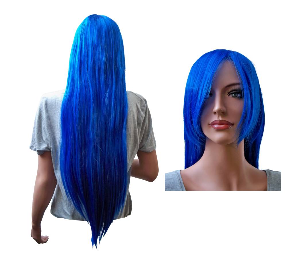 Long Blue Cosplay Wig Straight - Click Image to Close