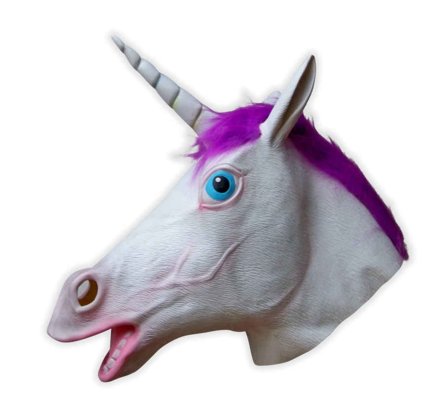 Unicorn with Purple Mane Latex Mask