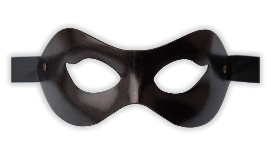 Venetian Black Leather Mask Ladies 'Liscia'