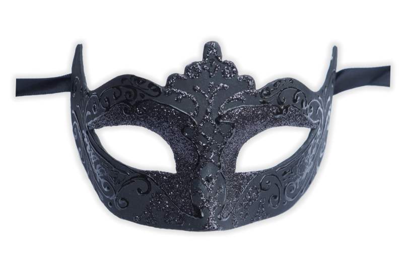 Black Venetian Women's Mask Glitter