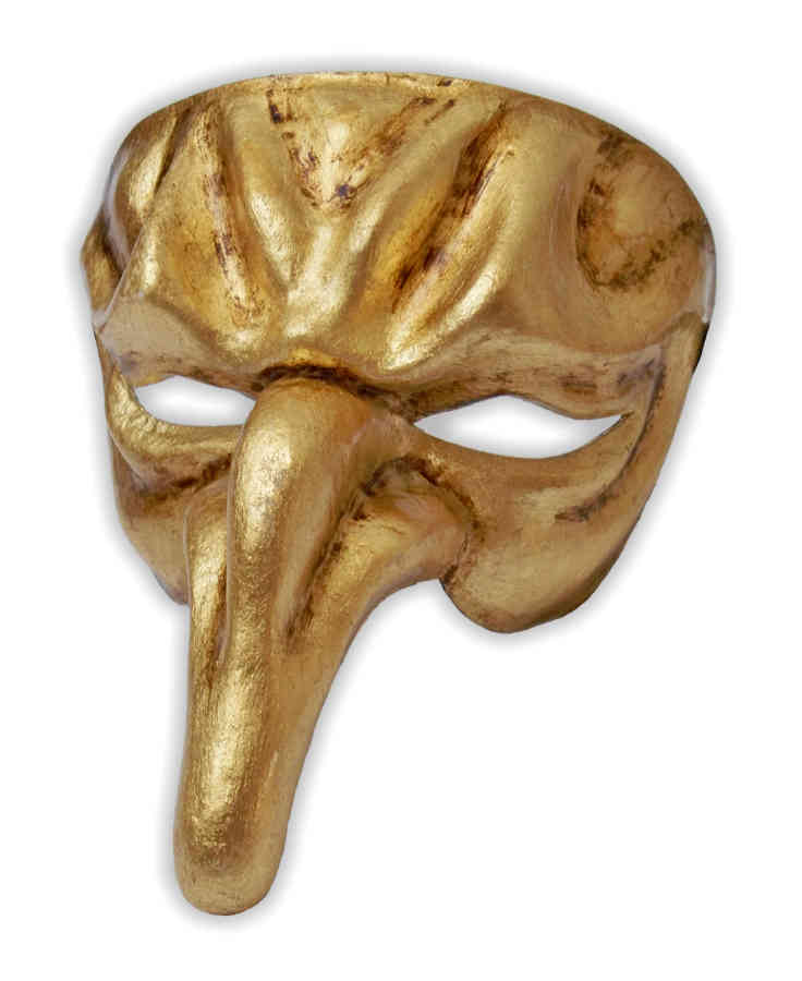 Venetian Mask Pulcinella Golden