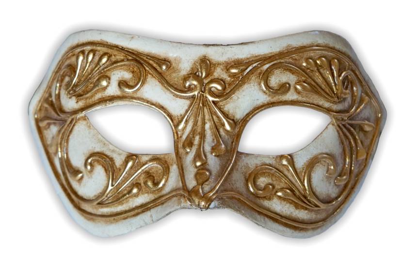 Venezianische Maske - Colombina Oro Bianco