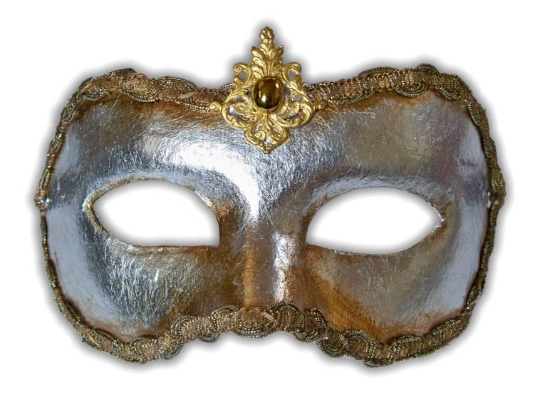 Venetian Mask - Colombina Argento