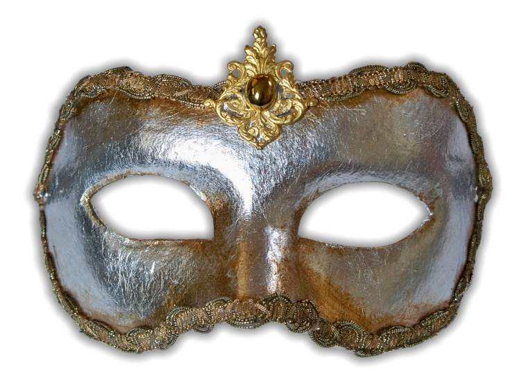 Venetian Mask - Colombina Argento - Click Image to Close