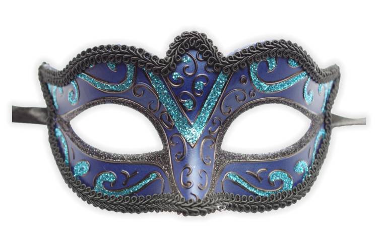 Blue Masquerade Mask - Click Image to Close