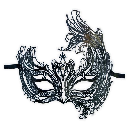 Asymmetric Venetian Filigree Metal Mask 'Lubia' - Click Image to Close