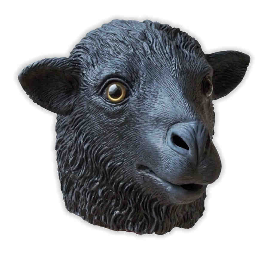 Schwarzes Schaf Maske aus Latex - zum Schließen ins Bild klicken