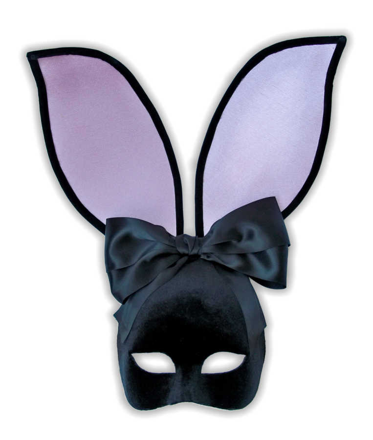 Venetian Mask Bunny Black Velvet