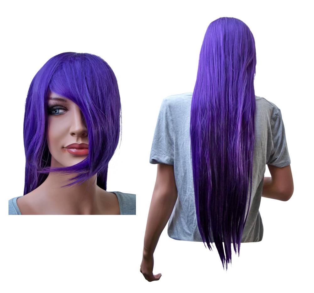 Purple Cosplay Wig Long Straight - Click Image to Close