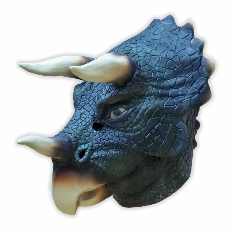 Dinosaurier Triceratops Maske aus Latex - zum Schließen ins Bild klicken