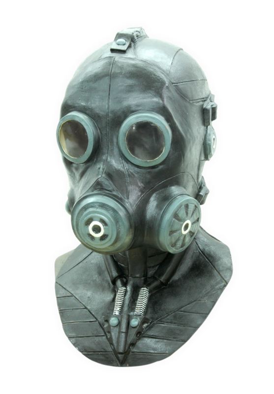 Fake Gasmaske aus Latex Halloween - zum Schließen ins Bild klicken