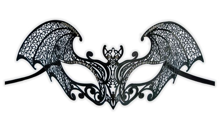 Filigree Metal Black Mask 'She Devil' - Click Image to Close