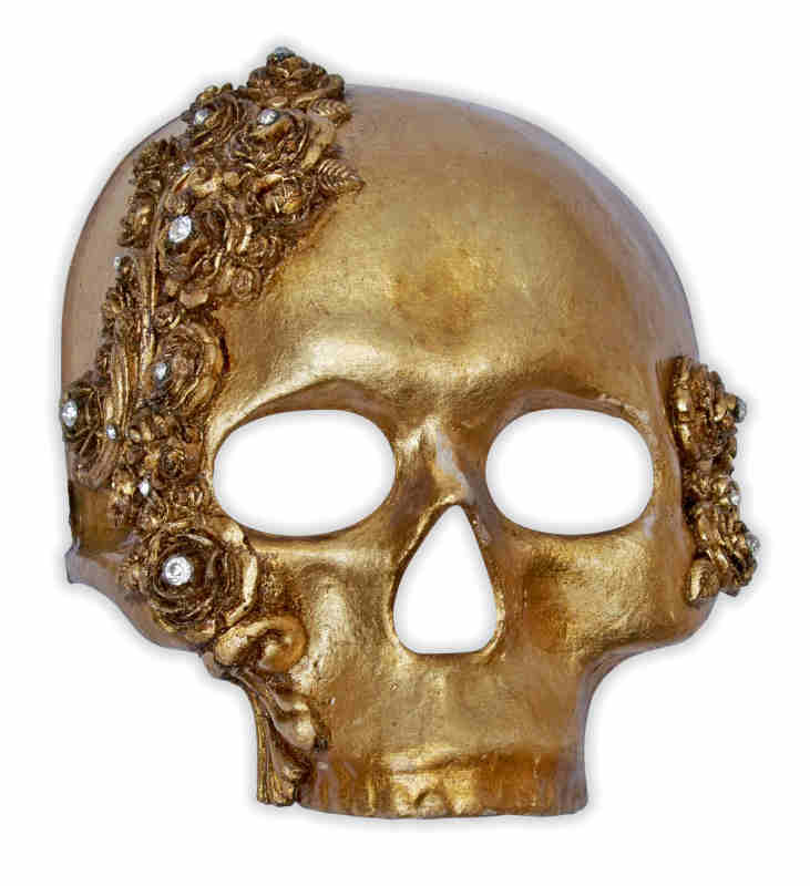 Ladies Venetian Mask Golden Skull - Click Image to Close