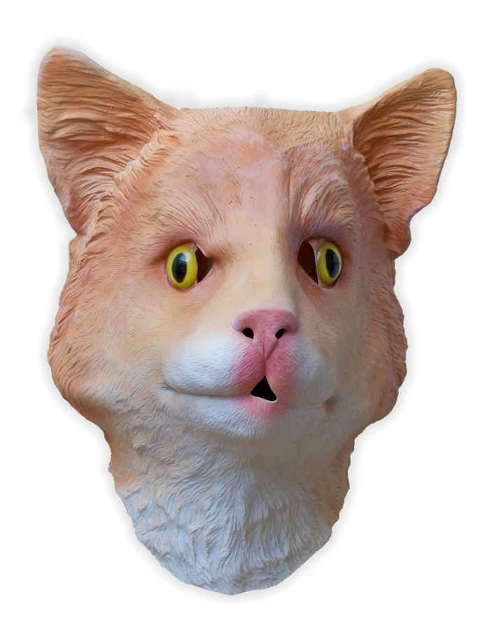 Latex Ginger Cat Mask - Click Image to Close
