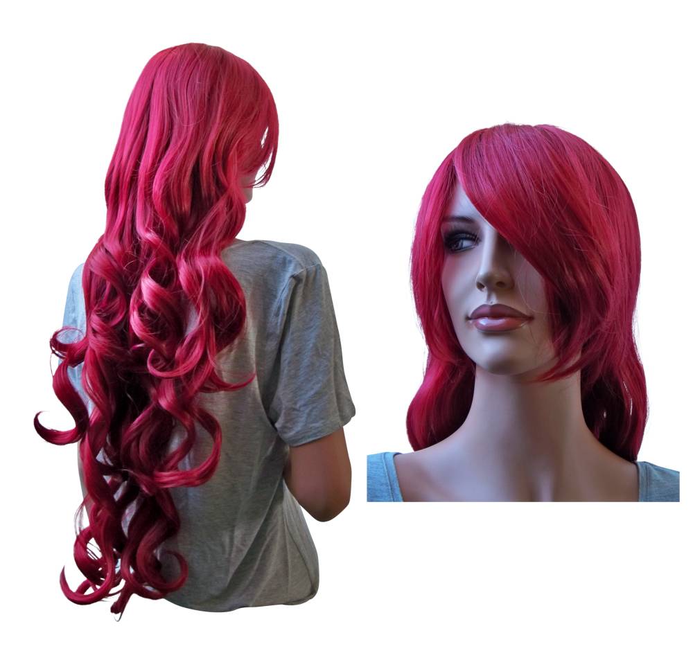 Long Dark Red Cosplay Wig - Click Image to Close
