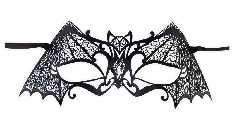 Black Metal Venetian Mask 'Bat' - Click Image to Close