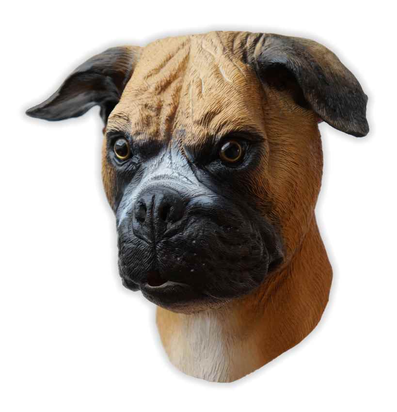 Boxer Hunde Maske aus Latex - zum Schließen ins Bild klicken