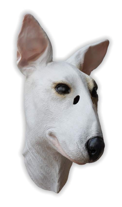 Bullterrier Hunde Maske aus Latex - zum Schließen ins Bild klicken