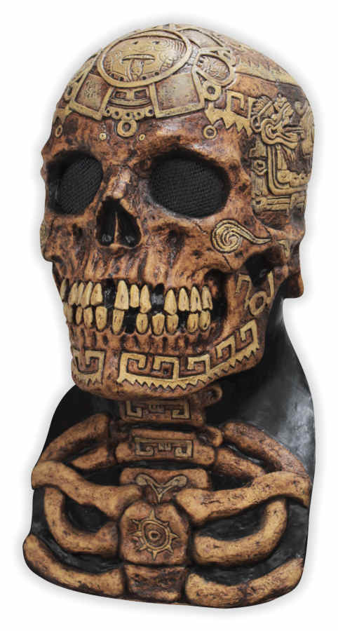 Azteken Schädel Maske aus Latex - zum Schließen ins Bild klicken
