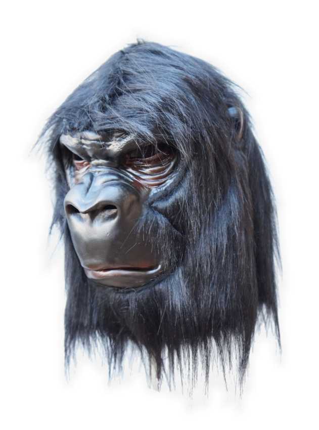 Mascara de Gorila con Pelo Negro