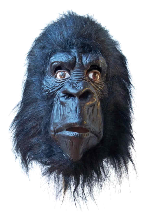 Mascara Gorila de Latex con Pelo - Haga un click en la imagen para cerrar