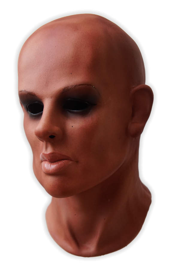 Female Face Mask Latex Dark Skin 'Julie' - Click Image to Close