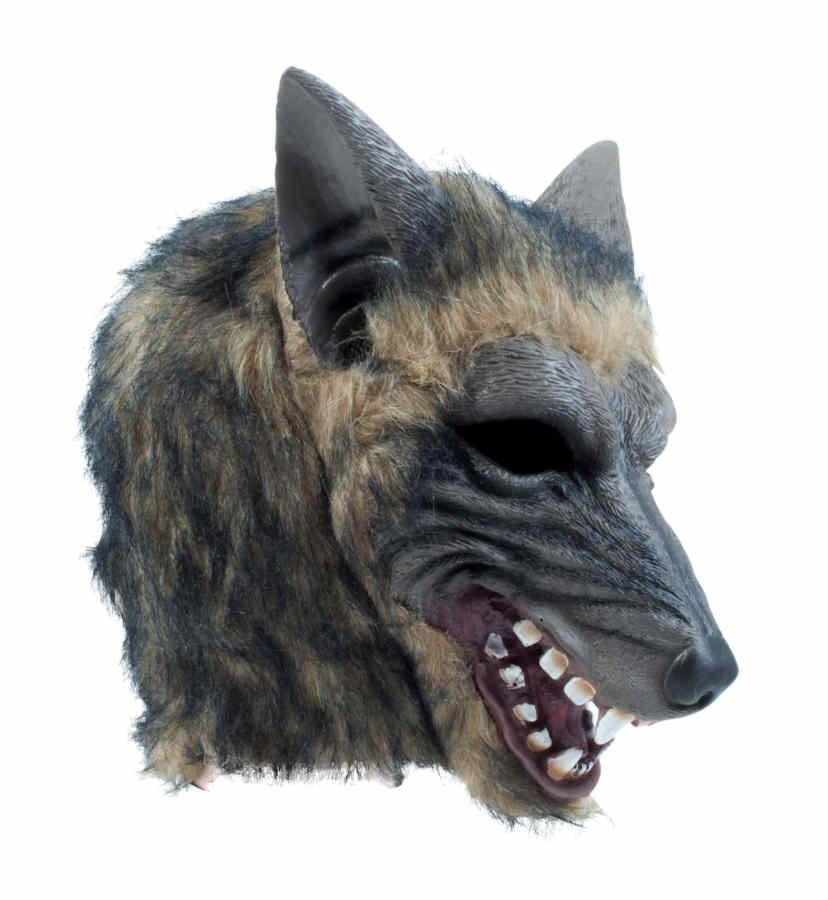 Wolf Maske mit Haaren - zum Schließen ins Bild klicken