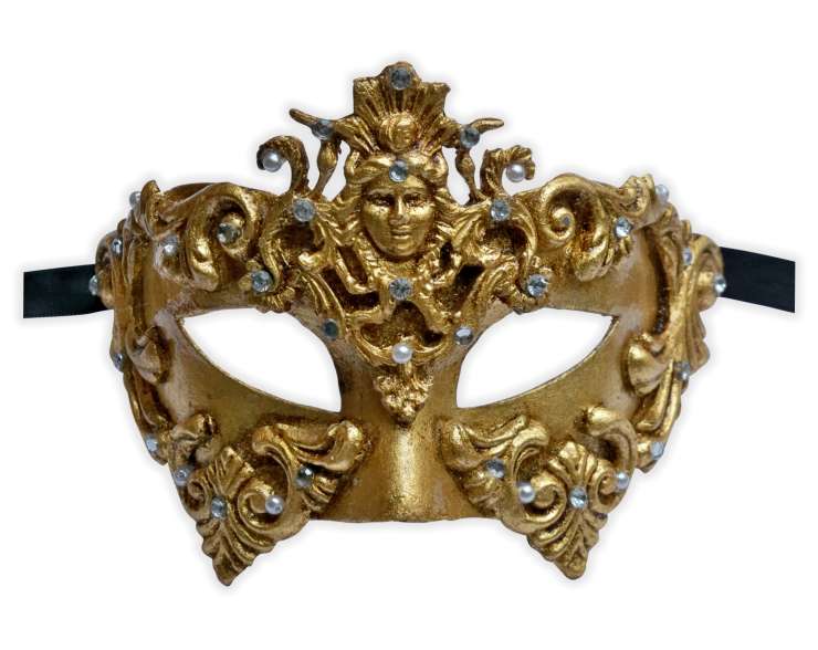 Venetian Gold Mask Baroque 'Lady' - Click Image to Close