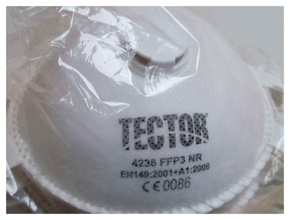 Respirator mask FFP3 with valve NR Tector 4236 - Click Image to Close