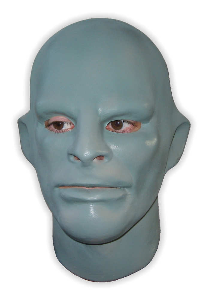 Latex Maske Bösewicht grüner Kopf - zum Schließen ins Bild klicken