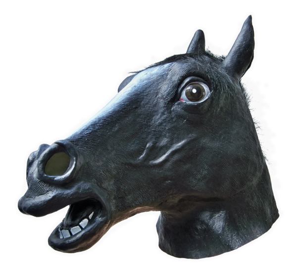 Maske Pferd Schwarz - zum Schließen ins Bild klicken