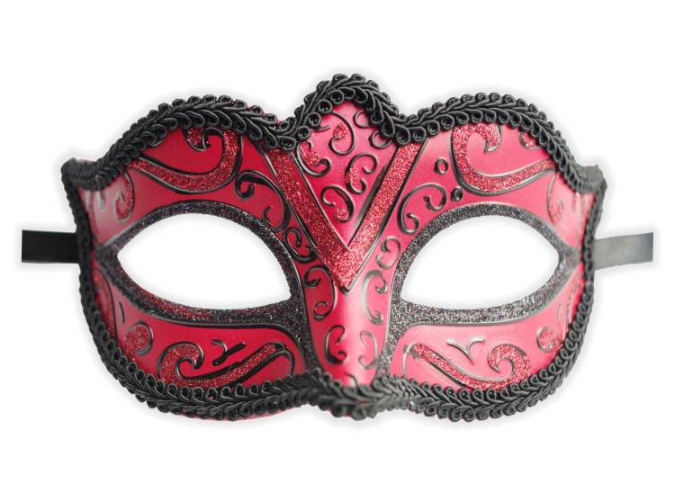 Maschera Carnevale Rossa con Glitter - Clicca l'immagine per chiudere