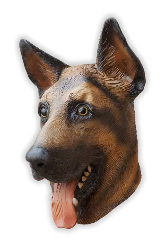 Schäferhund Maske aus Latex - zum Schließen ins Bild klicken