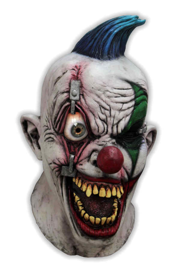 Horror Clown Maske Latex 'Crazy Eye' - zum Schließen ins Bild klicken
