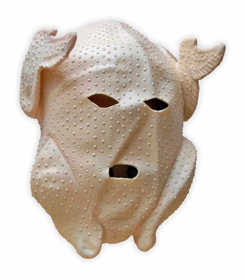 Chefkoch Brathähnchen Maske aus Latex - zum Schließen ins Bild klicken