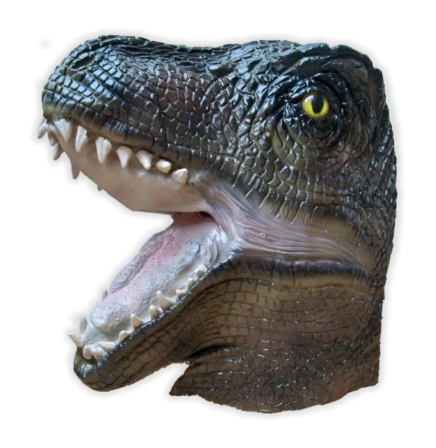 Dinosaurier Tyrannosaurus Maske aus Latex - zum Schließen ins Bild klicken