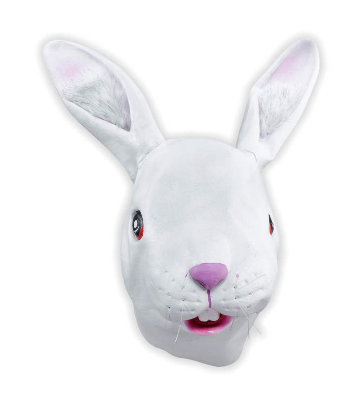 Masque de Lapin Blanc en Latex - Cliquez sur l'image pour la fermer