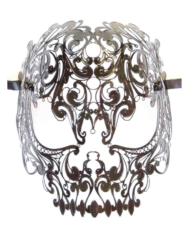 Masque de Metal Noir 'Crâne' - Cliquez sur l'image pour la fermer