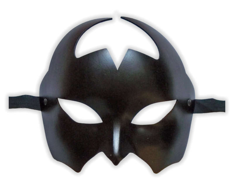 Venetian Leather Mask Black 'Devil' - Click Image to Close