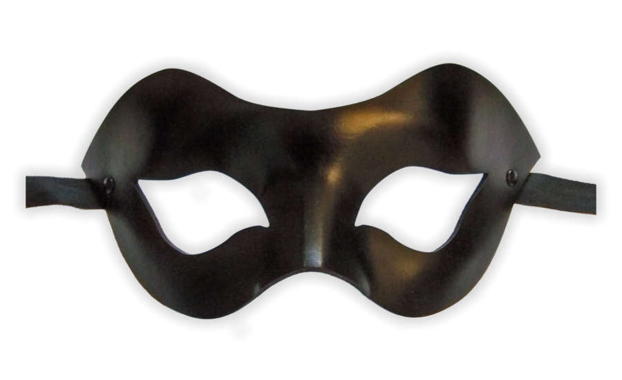 Venetian Leather Mask Black 'Arbitress' - Click Image to Close